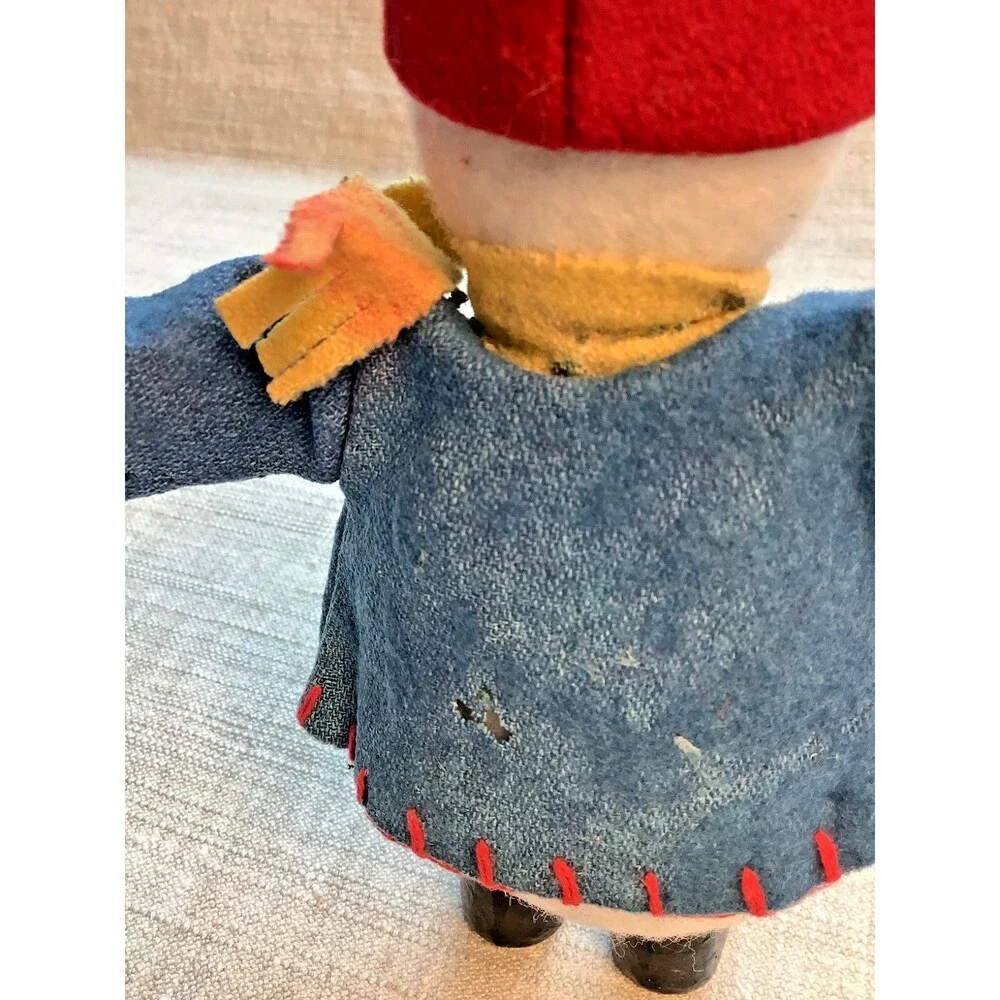 Standing Snowman Folk Art Rustic Christmas Vintage Decor Cute 8 1/2
